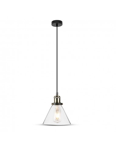 3738-Lampadario LED a Campana in Vetro con Portalampada E Max  Colore Trasparente-1