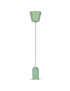3742-Lampadario LED a Cilindro in Calcestruzzo con Portalampada E Max  Colore Verde-1