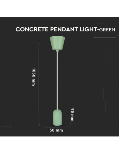 3742-Lampadario LED a Cilindro in Calcestruzzo con Portalampada E Max  Colore Verde-3