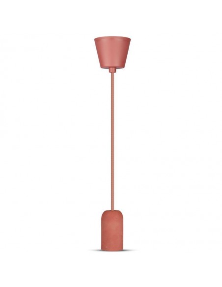 3743-Lampadario LED a Cilindro in Calcestruzzo con Portalampada E Max  Colore Rosso-1