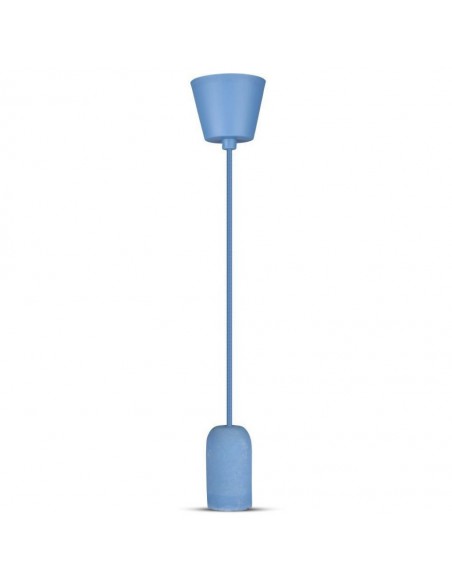 3744-Lampadario LED a Cilindro in Calcestruzzo con Portalampada E Max  Colore Blu-1