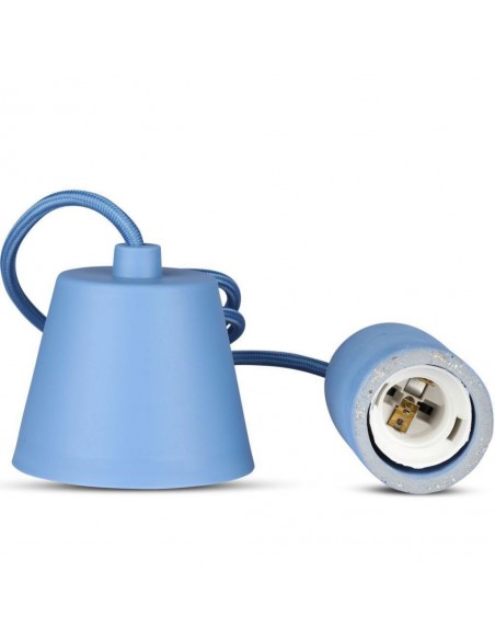 Lampadario LED a Cilindro in Calcestruzzo con Portalampada E27 (Max 60W) Blu
