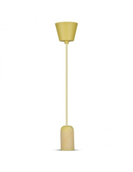 3745-Lampadario LED a Cilindro in Calcestruzzo con Portalampada E Max  Colore Giallo-1