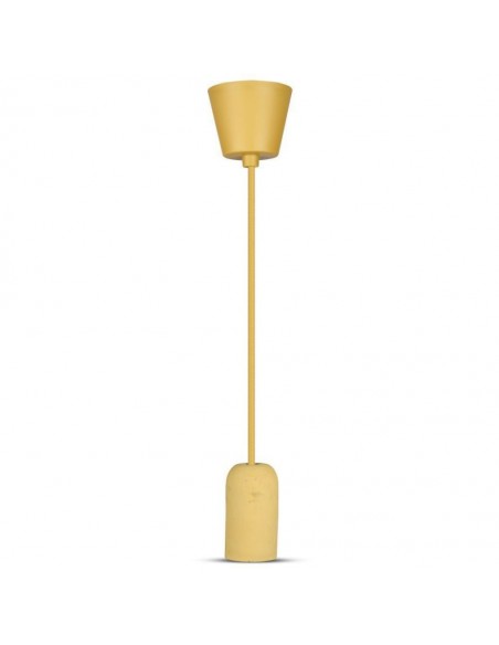 3750-Lampadario LED a Cilindro in Calcestruzzo con Portalampada E Max  Colore Beige-1