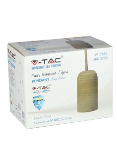 3750-Lampadario LED a Cilindro in Calcestruzzo con Portalampada E Max  Colore Beige-1 2