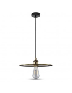 3751-Lampadario LED a Disco in Metallo con Portalampada E Max  Colore Oro Rosa-1