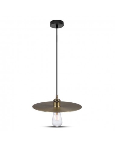 3752-Lampadario LED a Disco in Metallo con Portalampada E Max  Colore Oro Opaco-1