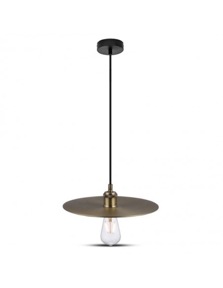 3752-Lampadario LED a Disco in Metallo con Portalampada E Max  Colore Oro Opaco-1