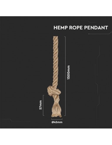 3754-Lampadario LED in Corda con Portalampada E Max  L cm-2