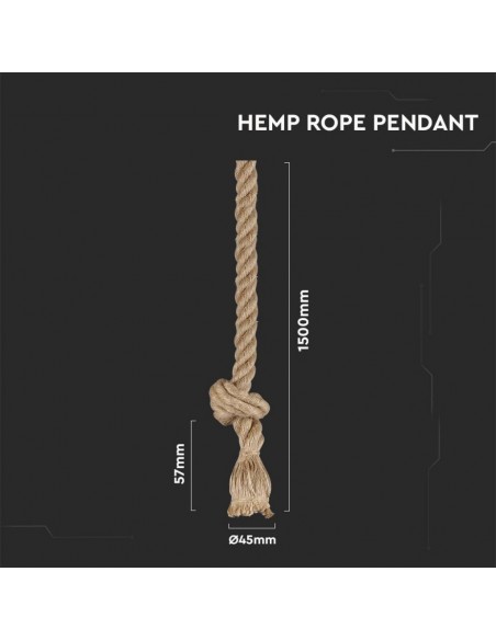 3754-Lampadario LED in Corda con Portalampada E Max  L cm-2