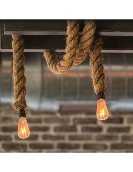 3754-Lampadario LED in Corda con Portalampada E Max  L cm-3