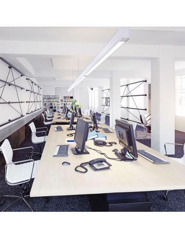 378-Plafoniera LED Chip Samsung a Sospensione  Lineare Colore Argento cm -4