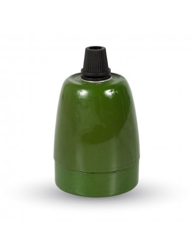 3797-Portalampada in Porcellana E Max  Colore Verde-1
