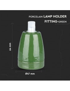3797-Portalampada in Porcellana E Max  Colore Verde-1 2