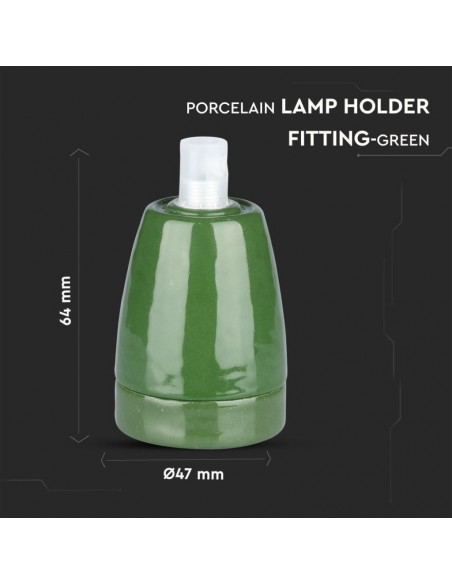 3797-Portalampada in Porcellana E Max  Colore Verde-2