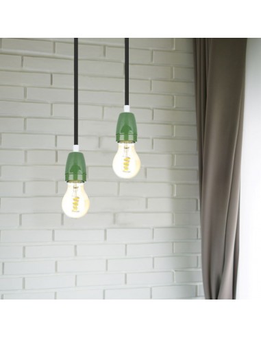 3797-Portalampada in Porcellana E Max  Colore Verde-3