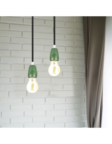 3797-Portalampada in Porcellana E Max  Colore Verde-3