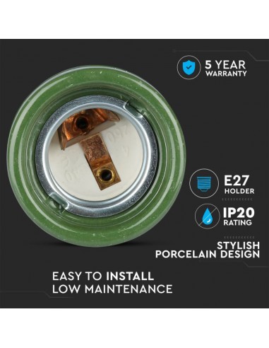 3797-Portalampada in Porcellana E Max  Colore Verde-7