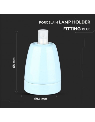 3798-Portalampada in Porcellana E Max  Colore Blu-3