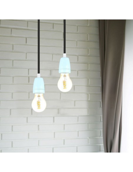 3798-Portalampada in Porcellana E Max  Colore Blu-5