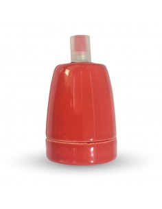 3799-Portalampada in Porcellana E Max  Colore Rosso-1