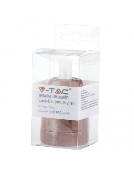 3802-Portalampada in Porcellana E Max  Colore Marrone-2