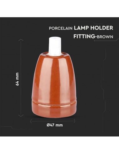 3802-Portalampada in Porcellana E Max  Colore Marrone-3
