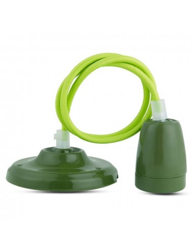 3805-Portalampada in Porcellana E Max  Colore Verde e Cavo in Corda-7