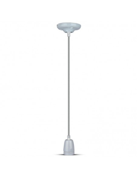 3808-Portalampada in Porcellana E Max  Colore Grigio e Cavo in Corda-6