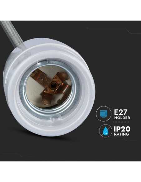 3808-Portalampada in Porcellana E Max  Colore Grigio e Cavo in Corda-7