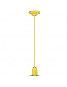 3809-Portalampada in Porcellana E Max  Colore Giallo e Cavo in Corda-1