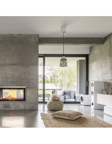 3822-Lampadario LED a Campana in Metallo Satinato con Portalampada E Max  Colore Grigio Opaco-4