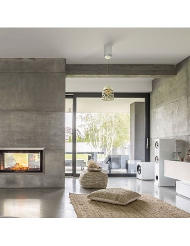 3823-Lampadario LED a Campana in Metallo Satinato con Portalampada E Max  Colore Bianco Opaco-4