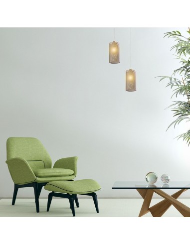 3827-Lampadario LED a Cilindro in Metallo con Portalampada E Max  Colore Oro Champagne-3