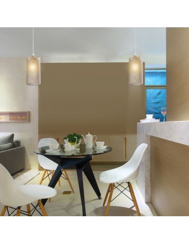 3827-Lampadario LED a Cilindro in Metallo con Portalampada E Max  Colore Oro Champagne-4