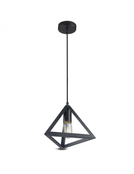 3832-Lampadario LED a Piramide in Metallo con Portalampada E Max  Colore Nero Opaco-1