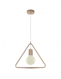 3837-Lampadario LED Triangolare in Metallo con Portalampada E Max  Colore Oro Champagne-1
