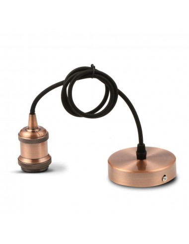 3840-Portalampada a Sospensione E Max  Colore in Metallo Colore Bronzo Rosso-7