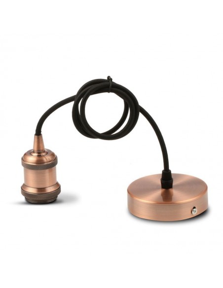 3840-Portalampada a Sospensione E Max  Colore in Metallo Colore Bronzo Rosso-7