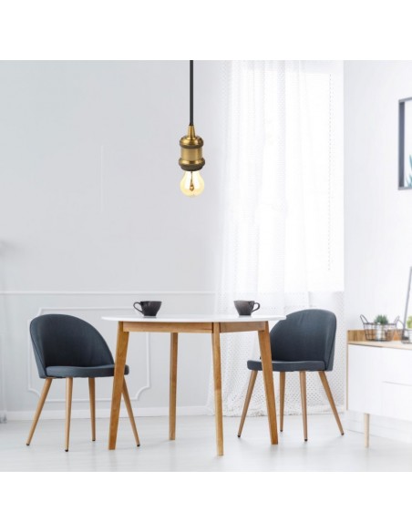 3841-Portalampada a Sospensione E Max  Colore in Metallo Colore Bronzo Marrone-4