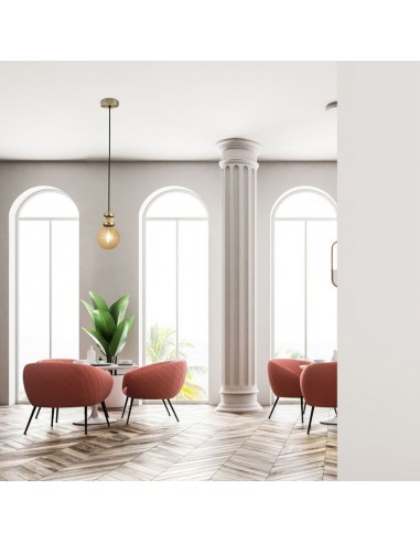 3842-Portalampada a Sospensione E Max  Colore in Metallo Colore Bronzo Ottone-5