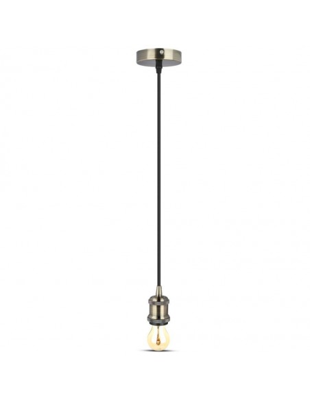 Portalampada a Sospensione E27 (Max 60W) in Metallo Bronzo Ottone