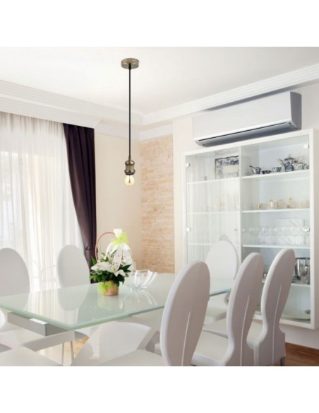 3843-Portalampada a Sospensione E Max  Colore in Metallo Colore Bronzo-4