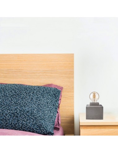 3851-Lampada LED da Tavolo Quadrata con Portalampada E Max  Base in Calcestruzzo-3