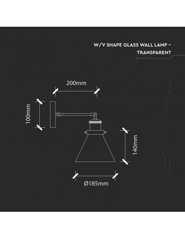 3862-Lampada LED da Muro con Campana in Vetro Portalampada E Max  d mm IP-2