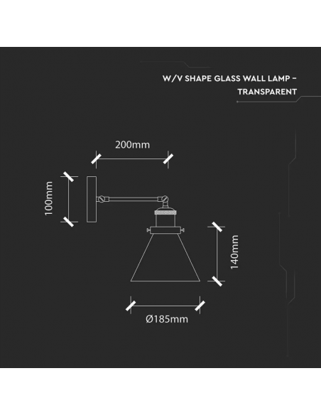 3862-Lampada LED da Muro con Campana in Vetro Portalampada E Max  d mm IP-2