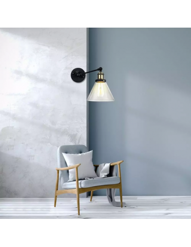 3862-Lampada LED da Muro con Campana in Vetro Portalampada E Max  d mm IP-3