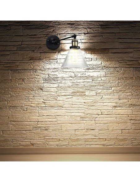 3862-Lampada LED da Muro con Campana in Vetro Portalampada E Max  d mm IP-4