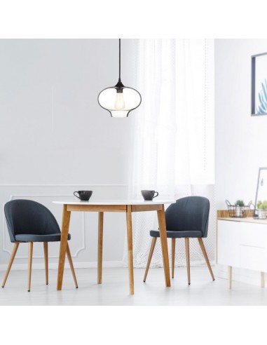 3867-Lampadario LED ad Ampolla in Vetro con Portalampada E Max  Colore Trasparente-4