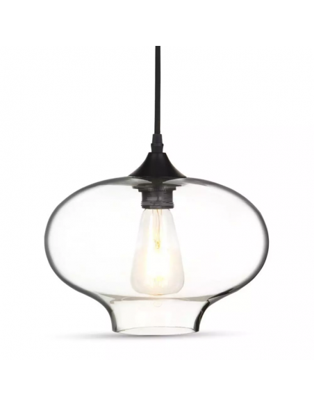 3867-Lampadario LED ad Ampolla in Vetro con Portalampada E Max  Colore Trasparente-5